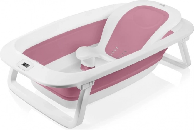 Lionelo Folding Baby Bathtub with Thermometer and Recliner Pink Magnolia