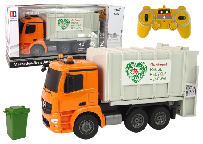 Remote Controlled Garbage Truck Mercedes-Benz Antos Orange