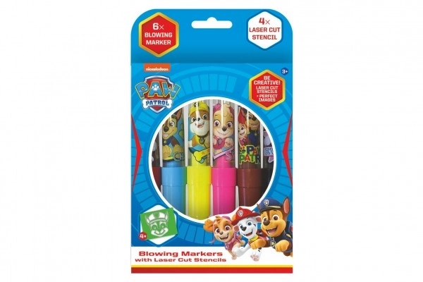 Blow Markers Set with Paw Patrol Stencils