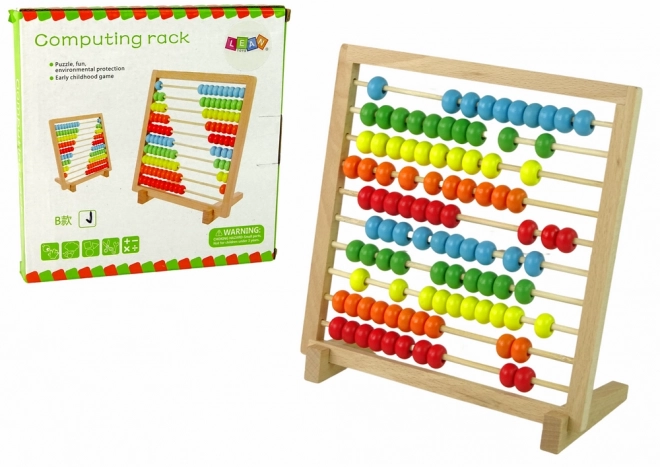 Wooden School Abacus with Colorful Beads