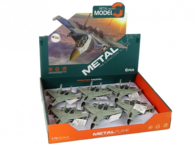 Friction-Powered Fighter Jet Gray 1:72 Scale