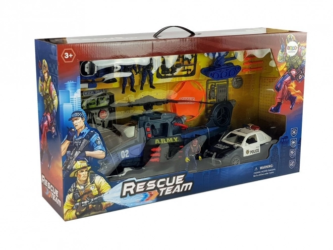 Police Game Set with Helicopter and Car