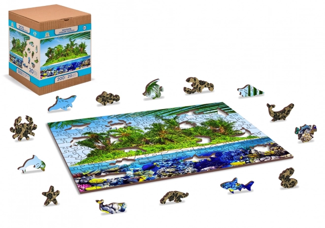 Wooden City exotic island treasure puzzle 2 in 1