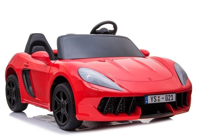 Red Lacquered Battery-Powered Car for Kids