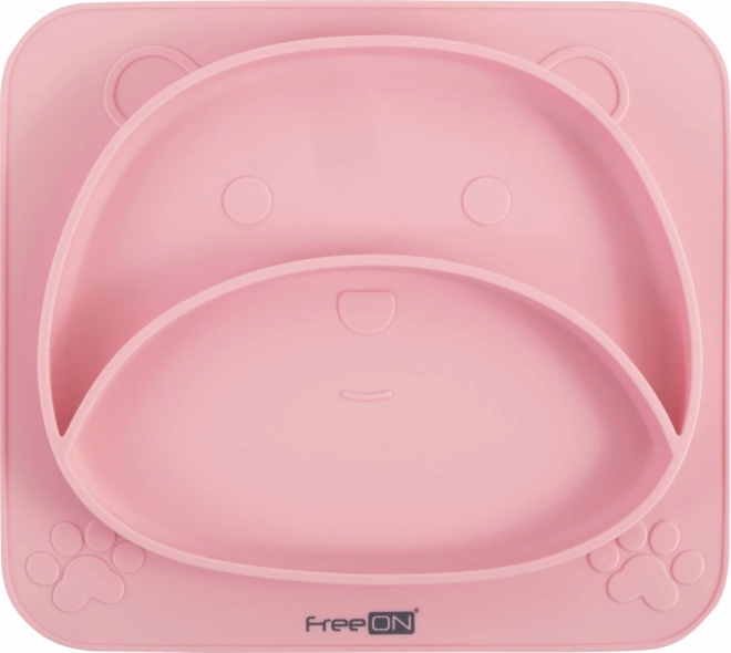 FreeON Silicone Plate Bear Shape, Pink