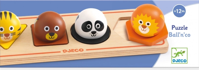 DJECO Træpuslespil Ball'n'Co 4 brikker