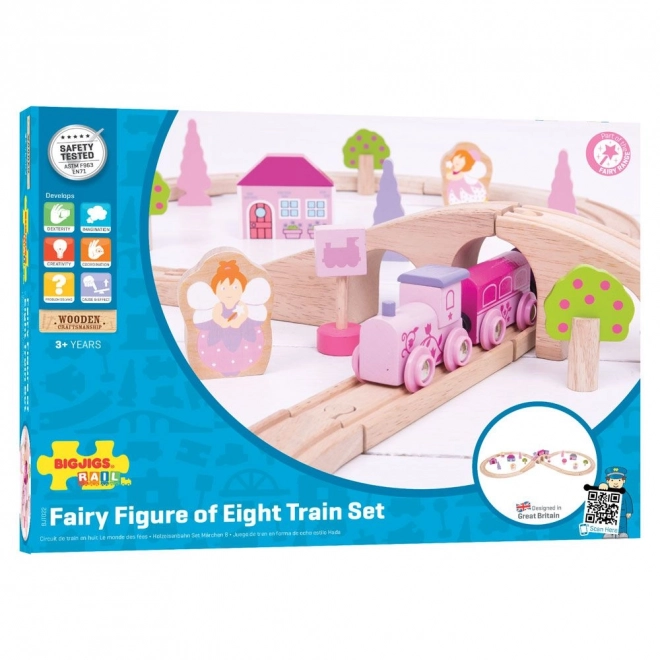 Bigjigs Rail Wooden Princess Train Set 35 Pieces