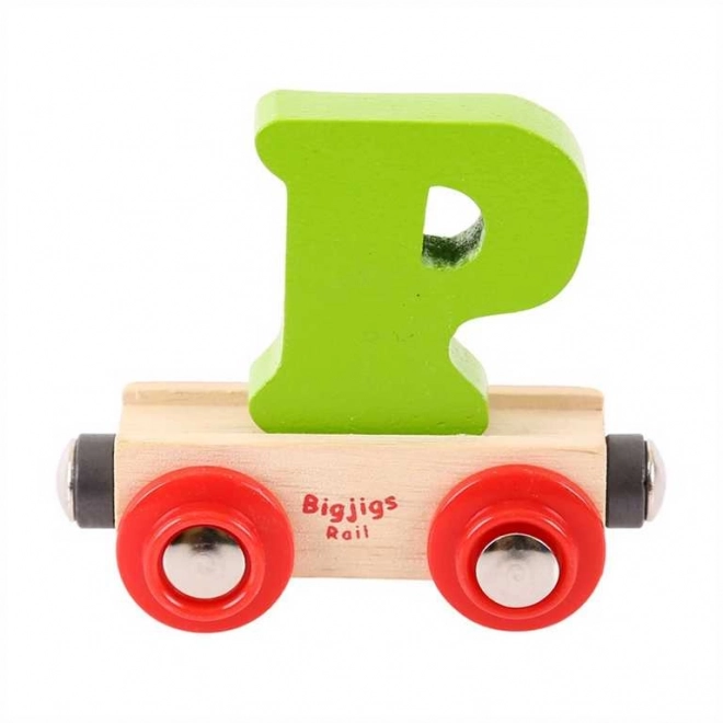 Wooden Letter P Train Car