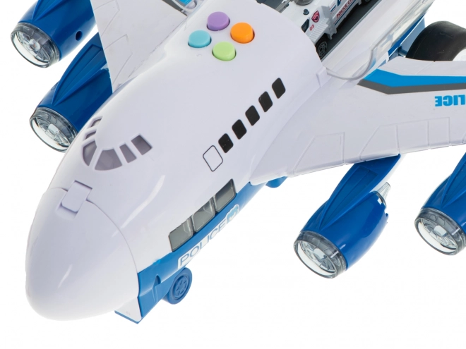 Transport airplane with police cars set