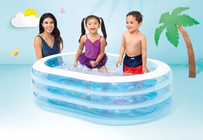 Inflatable oval children's pool for the garden