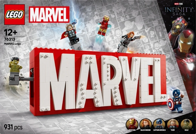 Lego Marvel Logo Set with Avengers Minifigures