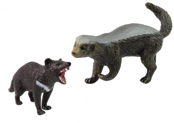 Wild Animal Figurine Set - Honey Badger and Tasmanian Devil