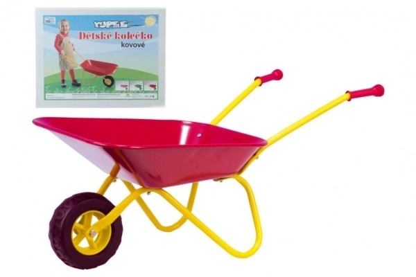 Red Metal Wheelbarrow for Kids – Red