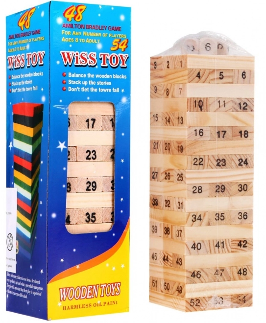 Wooden Jenga Tower Game for Kids and Adults