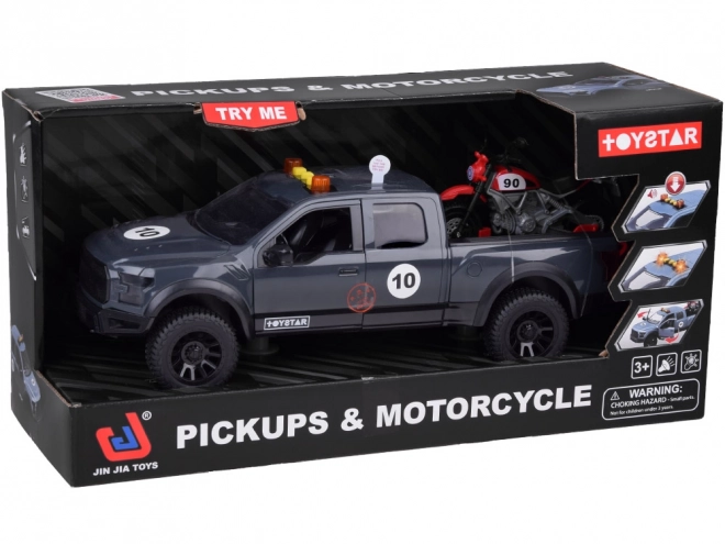 Set Auto Pickup e Moto con Luci e Suoni