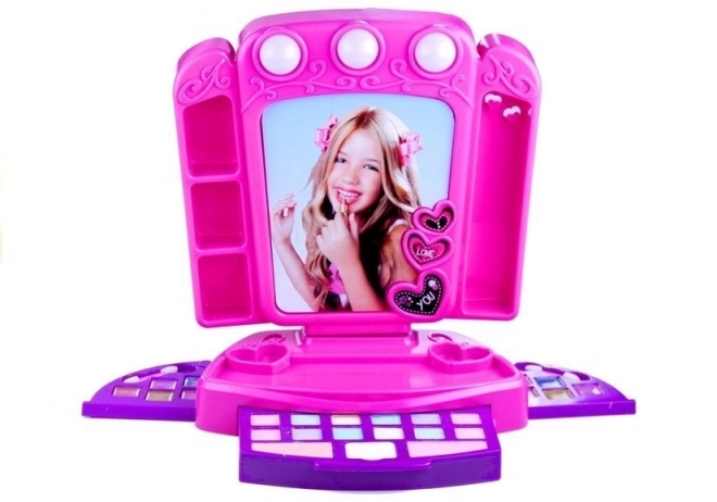 Makeup Vanity Set with Mirror and Lights for Girls