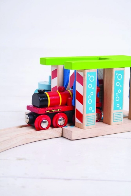 Wooden Train Car Wash For Bigjigs Rail Sets