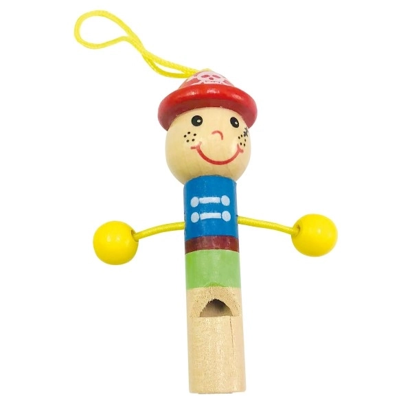 Colorful Wooden Whistle with Characters