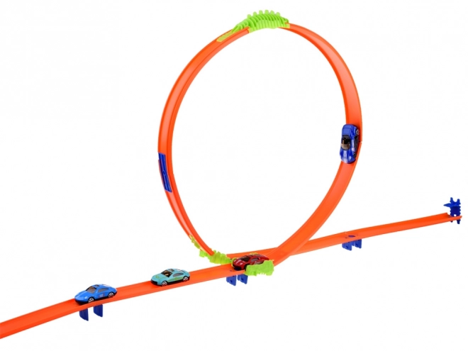 2-in-1 Loop Racing Track and Garage Playset for Toy Cars