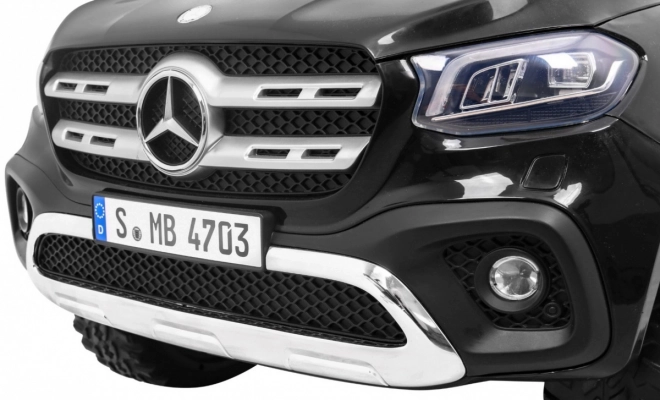 Mercedes Benz třídy X pro děti černý + dálkové ovládání + 4x4 + MP4 + nosič zavazadel + LED + EVA
