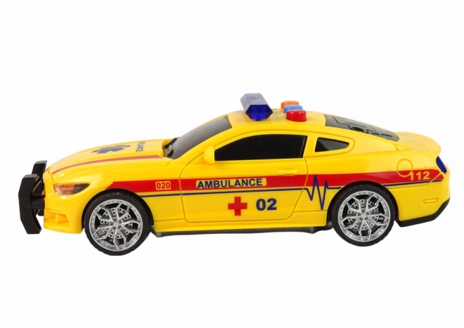 Yellow Sports Ambulance Car with Lights and Sound