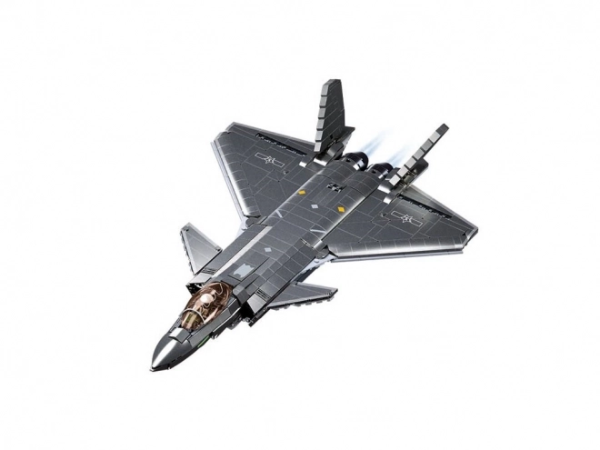 sluban invisible fighter jet j-20 with metallic finish