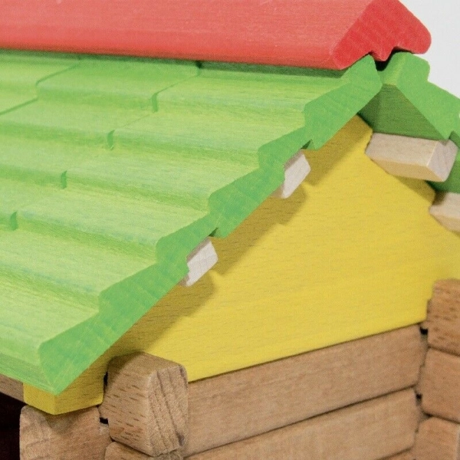 Jeujura Holzbaukasten Große Farm mit Traktor und Tieren