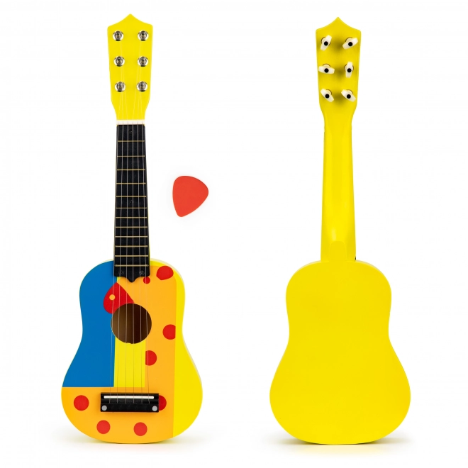 Wooden Children's Guitar with Metal Strings - Yellow by Ecotoys