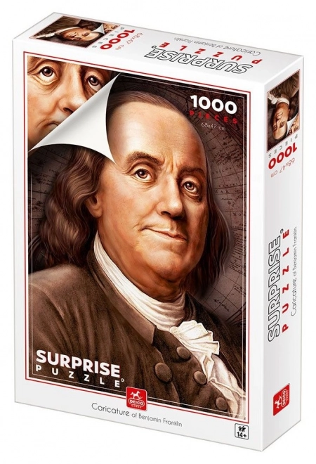 Deico surprise puzzle caricature Benjamin Franklin 1000 pieces