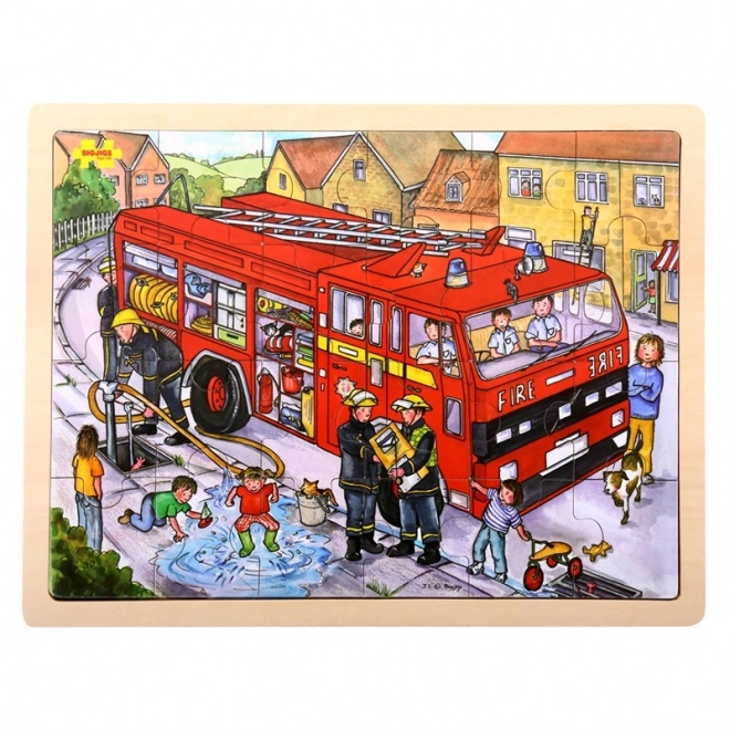 Classic Wooden Jigsaw Puzzle Firefighters 24 Pieces