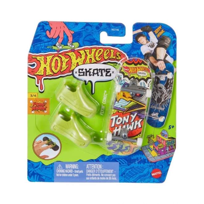Hot Wheels Skateboard with Tony Hawk Finger Shoes