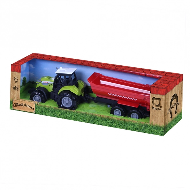 Farm Tractor with Sound and Light with Red Trailer