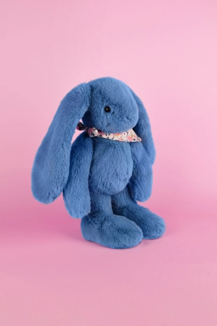 Plush bunny with blue scarf 35 cm