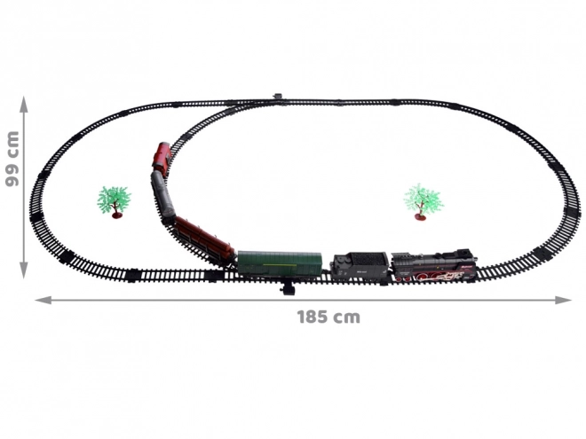 Electric Train Set with Smoke and Sound Effects