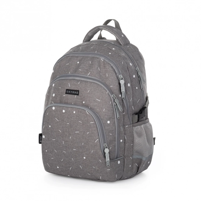 Oxy Scooler Student Backpack - Grey Geometric