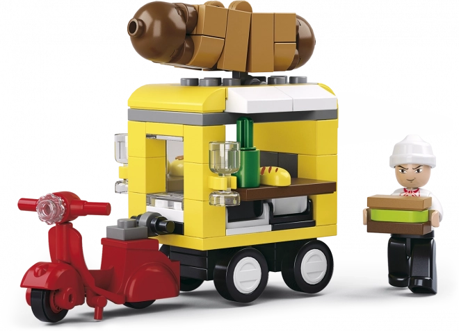 Sluban Town Business Street Hot Dog Truck Set