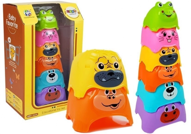 Rainbow Animal Stacking Cups for Babies