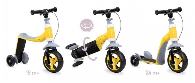 Kids 2-in-1 Ride-On and Scooter Yellow