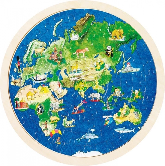 Double-Sided World Map Puzzle