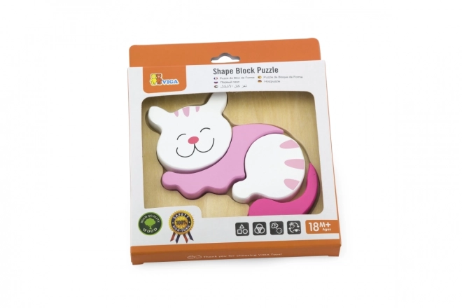 Wooden Puzzle for Toddlers - Cat