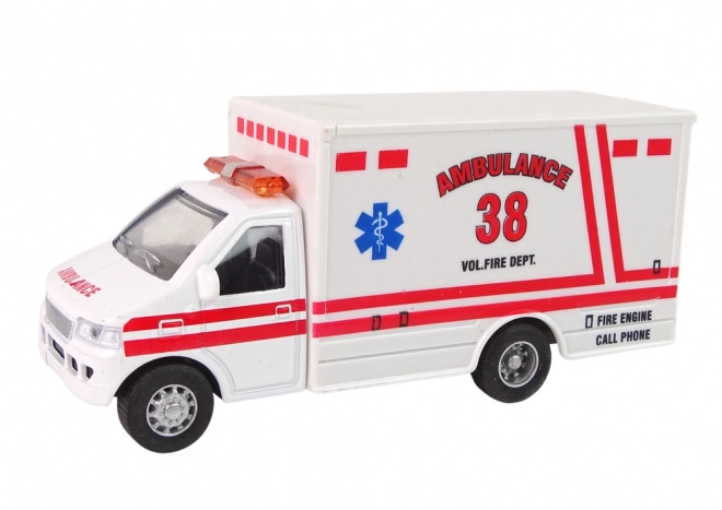 Friction Powered Rescue Ambulance Toy