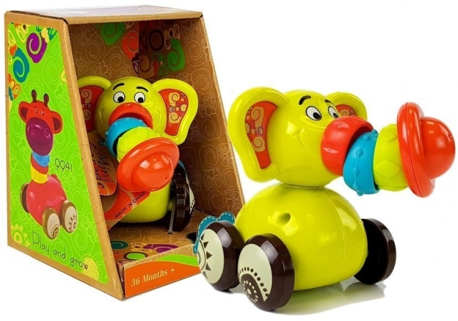 Elephant Car Toy with Movable Trunk for Babies