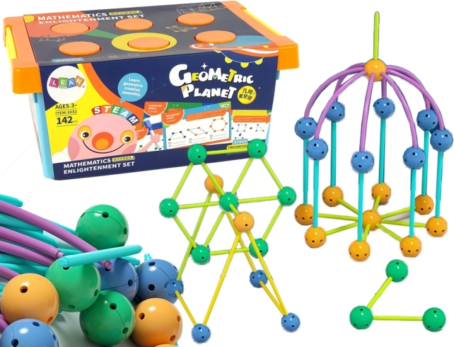 3D constructie geometrische bouwset - 142 stukken