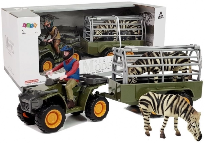 Quad with Trailer Zebra Transporter