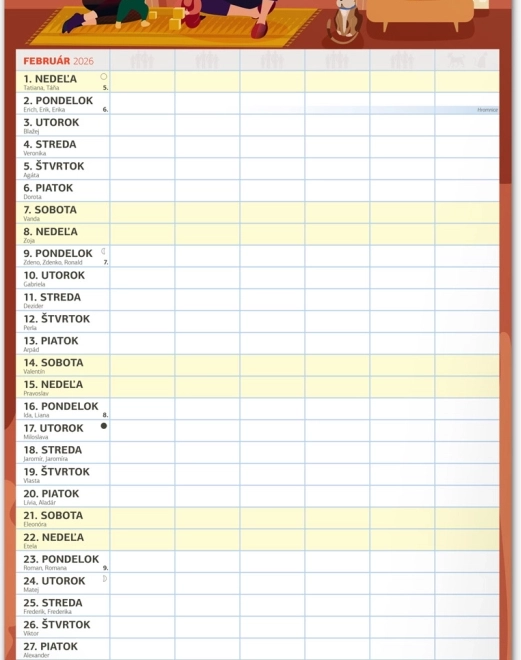 Calendrier mural Planificateur familial XXL 2026