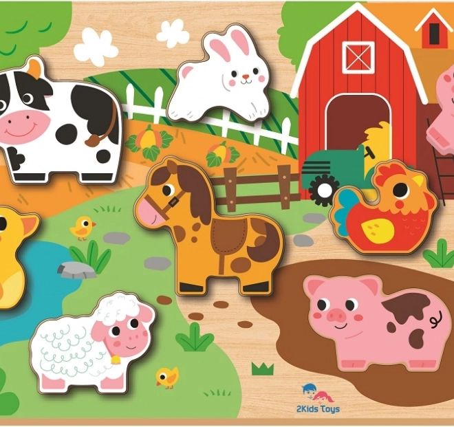 Insteekpuzzel Boerderij voor kinderen van 2Kids Toys