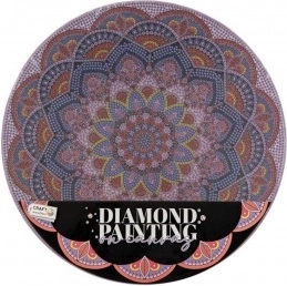 Diamantové malování Mandala Květina fialová průměr 30 cm