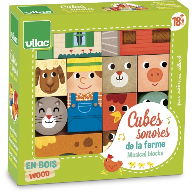 Sound Farm Wooden Blocks by Vilac