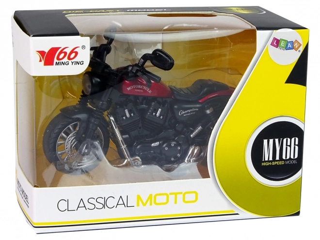 Red Champion Motorcycle Toy with Pull-Back Mechanism