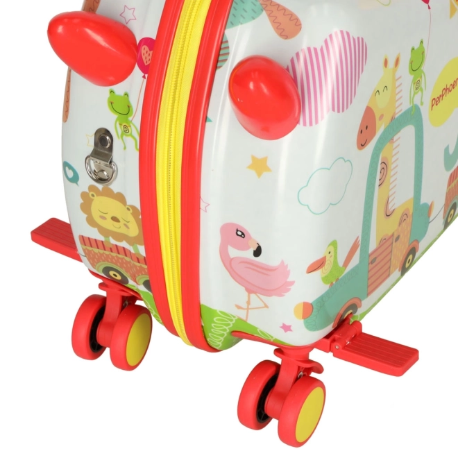 Colorful Animal Roll-On Kids Suitcase